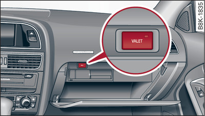 Dashboardkastje: Knop valet-parkingfunctie